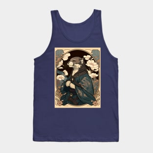 Art Nouveau Otter in Traditional Japanese Samurai Robe Tank Top